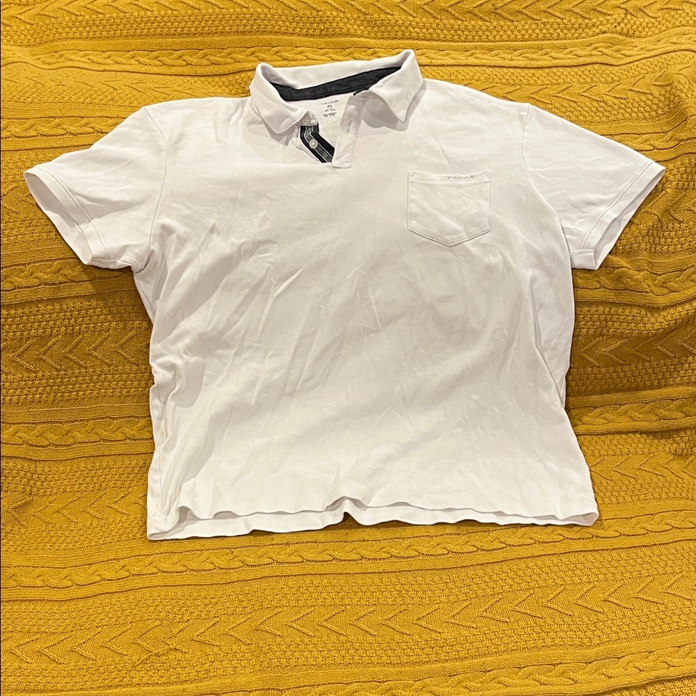 Tahari White and Black Polo Shirt